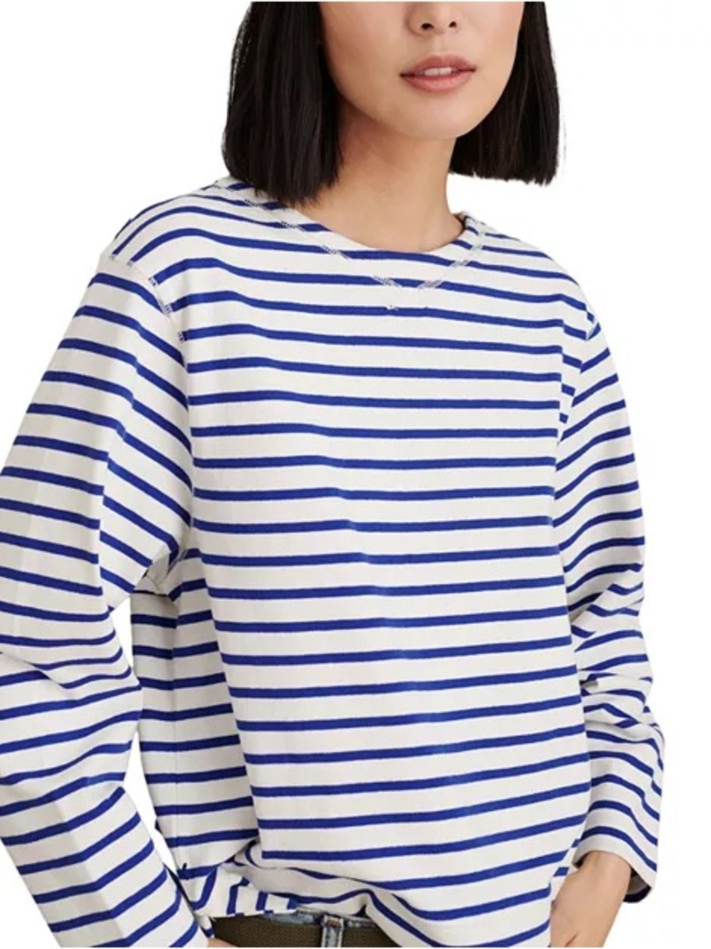 Alex Mill Lakeside Cotton Classic Blue and White Striped Long-Sleeve Top Tee XS